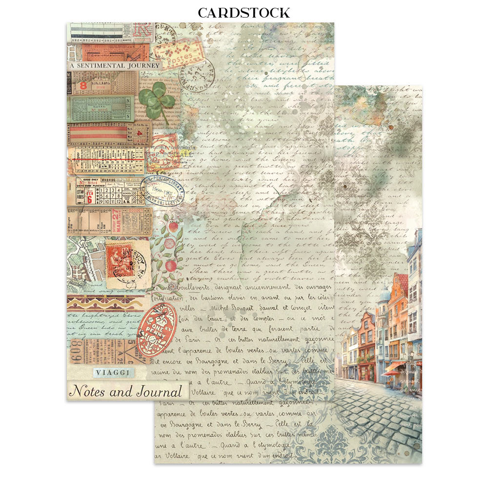 Stamperia Art of Travelling Junk Journal Stickers Backgrounds Cut-Outs (SBJK18)