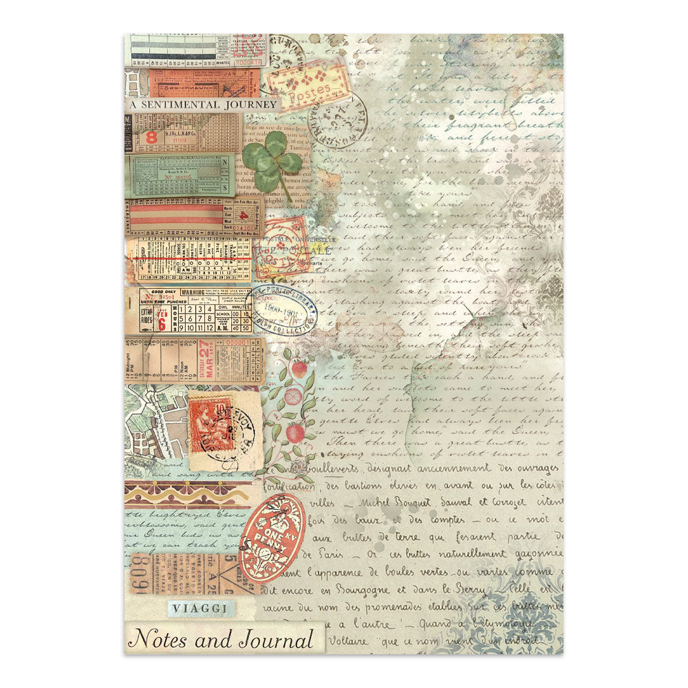 Stamperia Art of Travelling Junk Journal Stickers Backgrounds Cut-Outs (SBJK18)