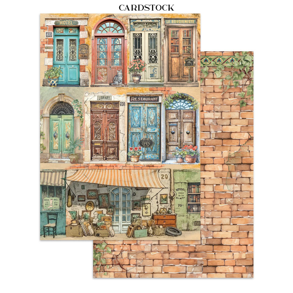 Stamperia Art of Travelling Junk Journal Stickers Backgrounds Cut-Outs (SBJK18)