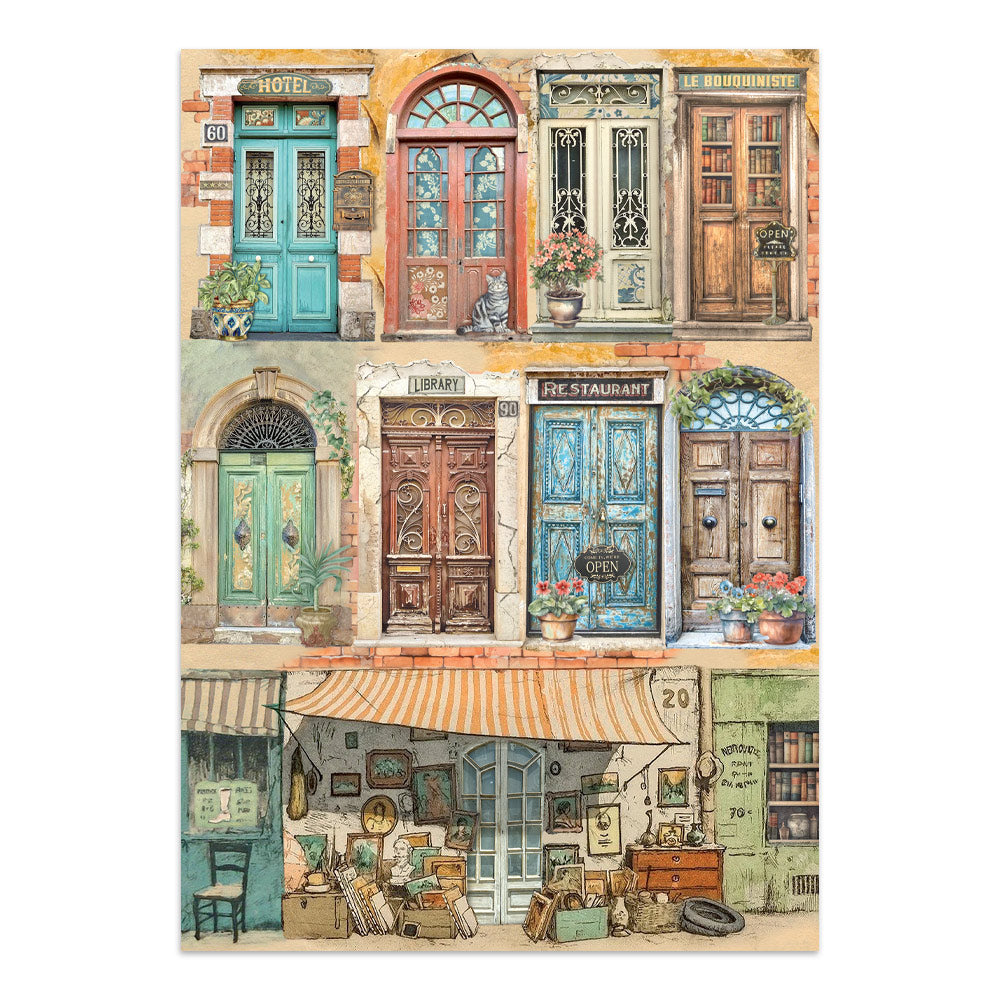 Stamperia Art of Travelling Junk Journal Stickers Backgrounds Cut-Outs (SBJK18)