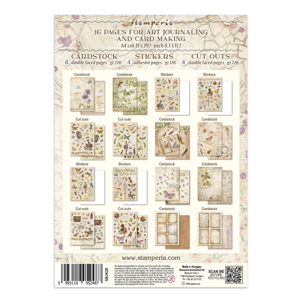 Stamperia All Around Junk Journal Stickers, Backgrounds, Cut-Outs (SBJK20)