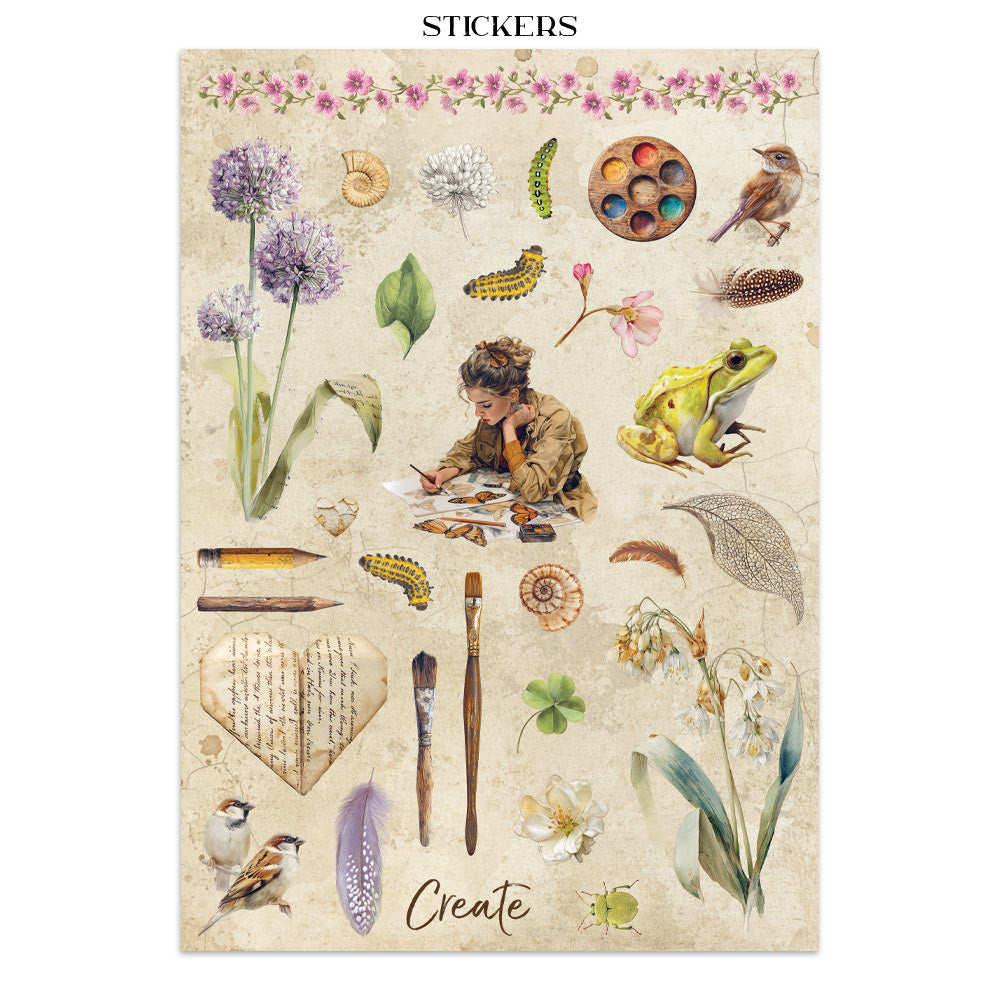 Stamperia All Around Junk Journal Stickers, Backgrounds, Cut-Outs (SBJK20)