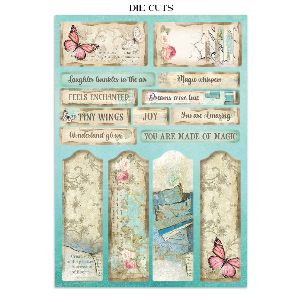 Stamperia Wonderland Junk Journal Stickers, Backgrounds, Cut-Outs (SBJK21)