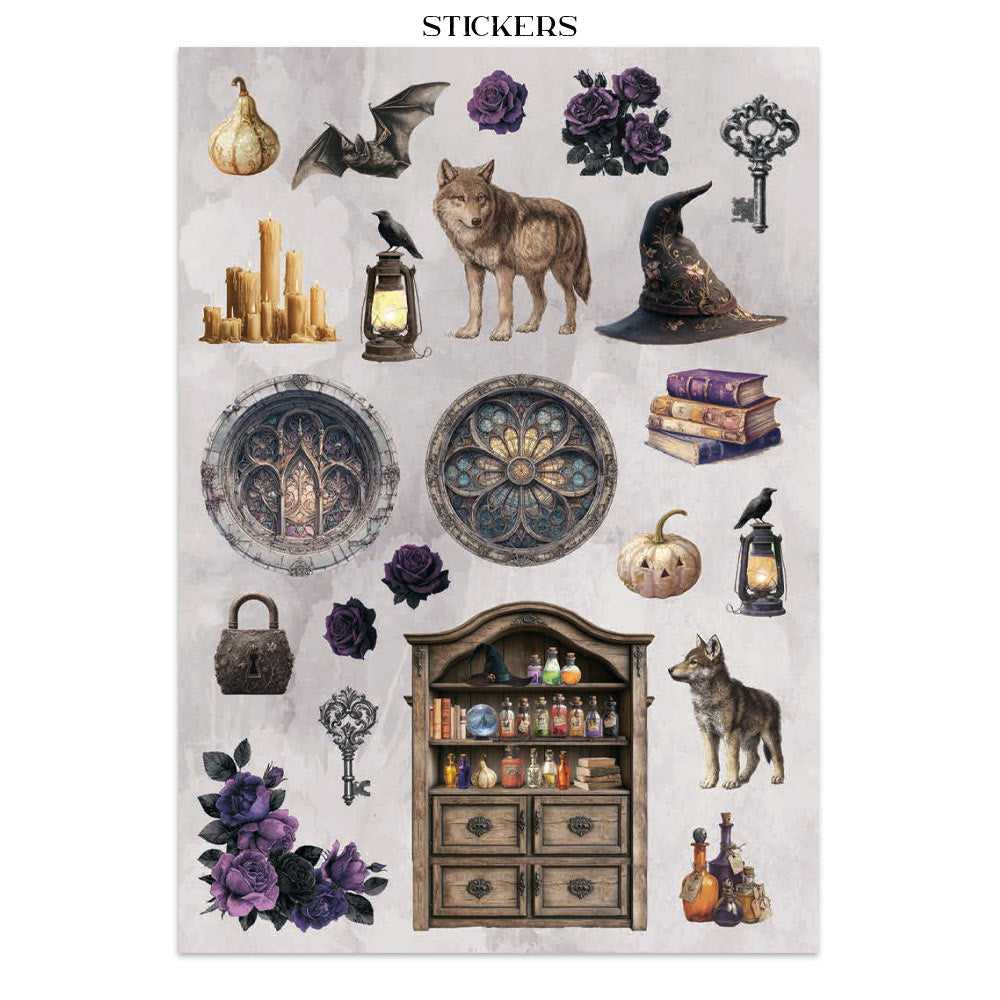 Stamperia Halloween Junk Journal Stickers, Backgrounds, Cut-Outs by Vicky Papaioannou (SBJK22)