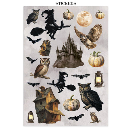 Stamperia Halloween Junk Journal Stickers, Backgrounds, Cut-Outs by Vicky Papaioannou (SBJK22)