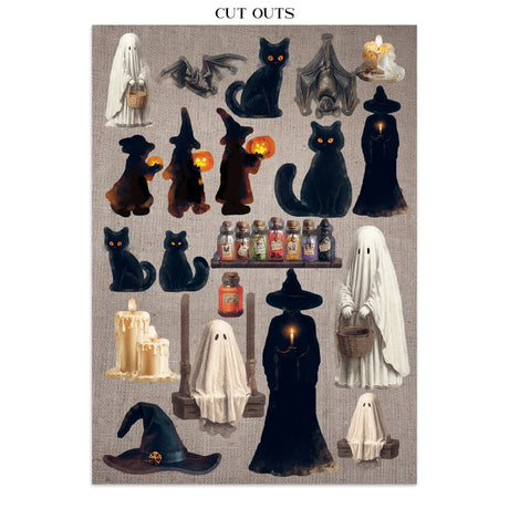 Stamperia Halloween Junk Journal Stickers, Backgrounds, Cut-Outs by Vicky Papaioannou (SBJK22)
