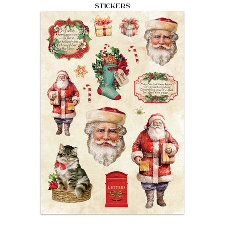 Stamperia Classic Christmas Junk Journal Stickers, Backgrounds and Cut-Outs - SBJK23
