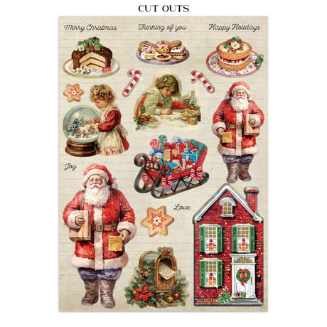 Stamperia Classic Christmas Junk Journal Stickers, Backgrounds and Cut-Outs - SBJK23