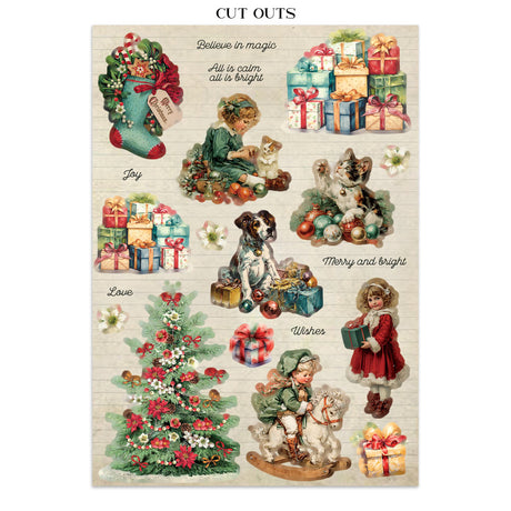 Stamperia Classic Christmas Junk Journal Stickers, Backgrounds and Cut-Outs - SBJK23