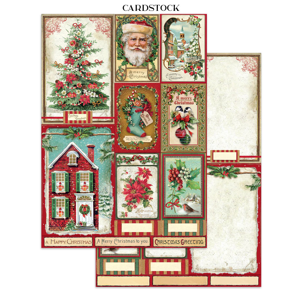 Stamperia Classic Christmas Junk Journal Stickers, Backgrounds and Cut-Outs - SBJK23