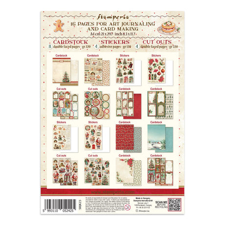 Stamperia Classic Christmas Junk Journal Stickers, Backgrounds and Cut-Outs - SBJK23
