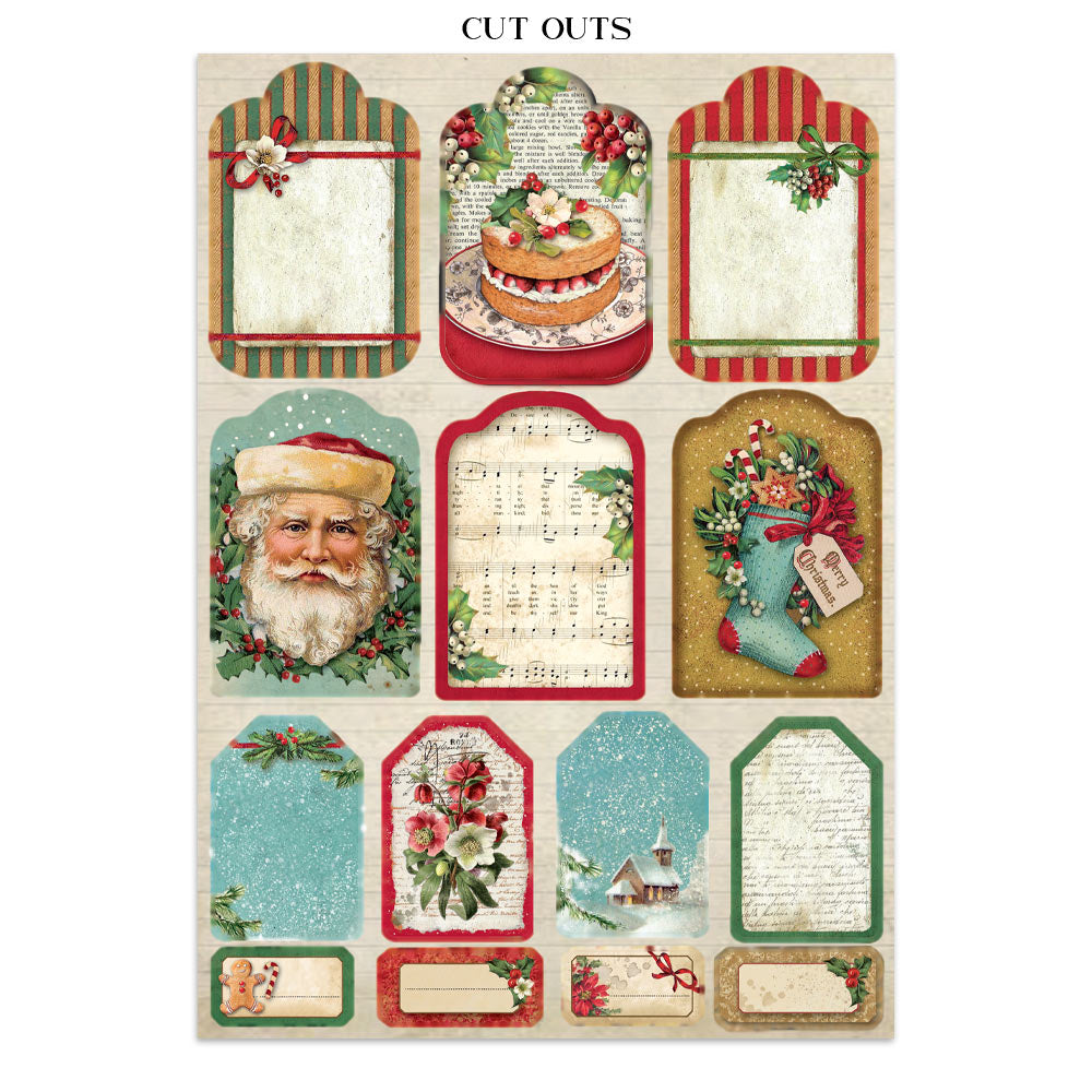Stamperia Classic Christmas Junk Journal Stickers, Backgrounds and Cut-Outs - SBJK23