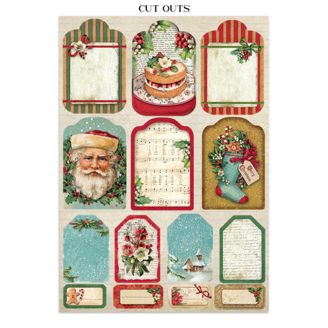 Stamperia Classic Christmas Junk Journal Stickers, Backgrounds and Cut-Outs - SBJK23