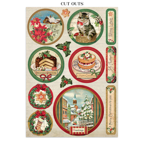 Stamperia Classic Christmas Junk Journal Stickers, Backgrounds and Cut-Outs - SBJK23