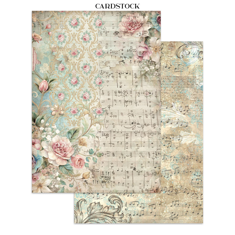 Stamperia Symphony Junk Journal Stickers, Backgrounds, Cut-Outs by Sara Alcobendas (SBJK24)