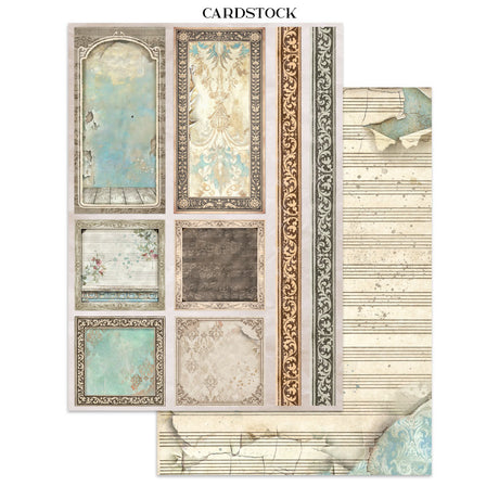 Stamperia Symphony Junk Journal Stickers, Backgrounds, Cut-Outs by Sara Alcobendas (SBJK24)