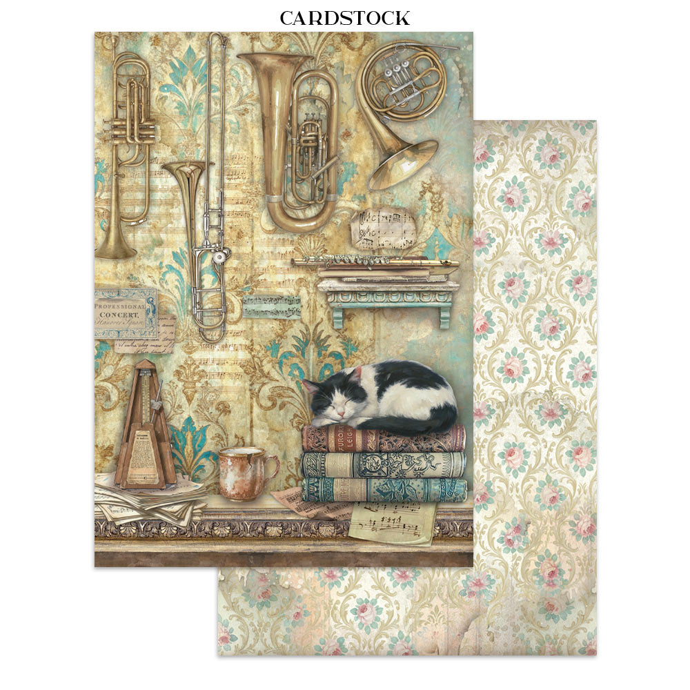 Stamperia Symphony Junk Journal Stickers, Backgrounds, Cut-Outs by Sara Alcobendas (SBJK24)