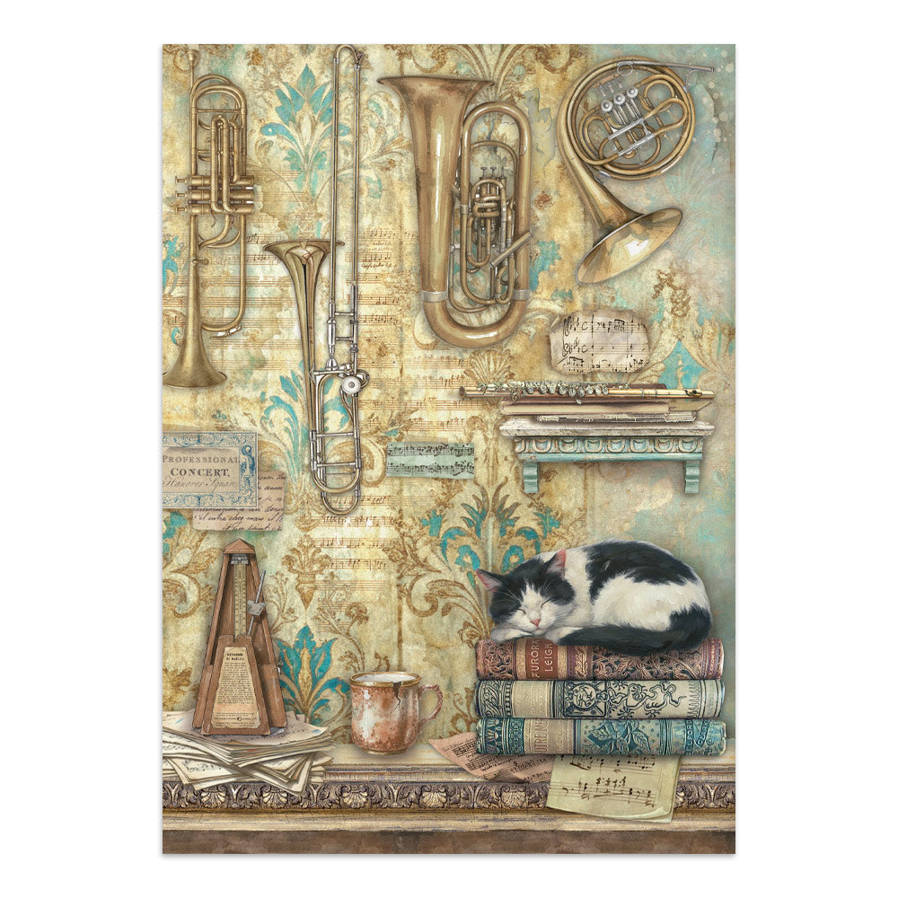 Stamperia Symphony Junk Journal Stickers, Backgrounds, Cut-Outs by Sara Alcobendas (SBJK24)