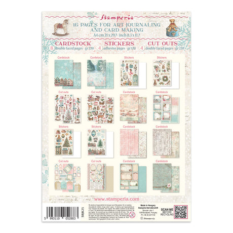 Stamperia Winter Magic Junk Journal Stickers, Backgrounds and Cut-Outs - SBJK25