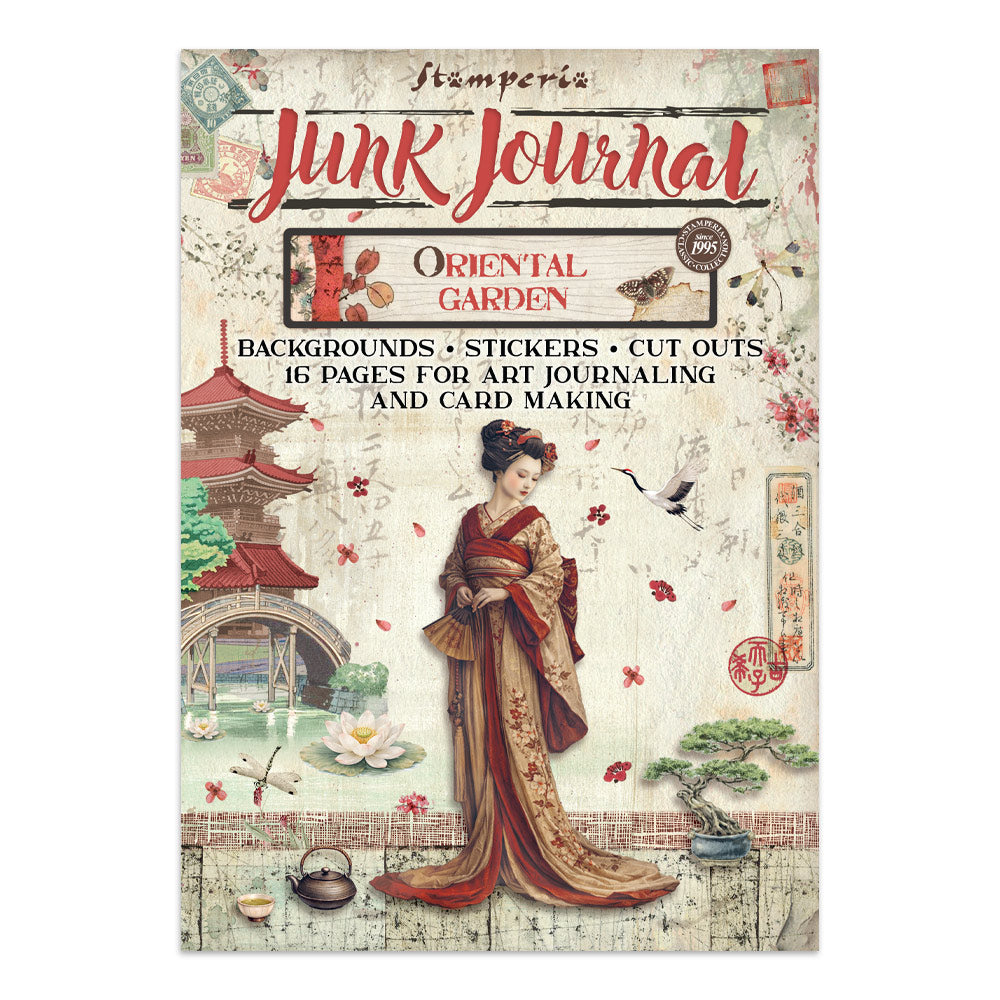 Stamperia Oriental Garden Junk Journal Stickers, Backgrounds, Cut-Outs (SBJK26)