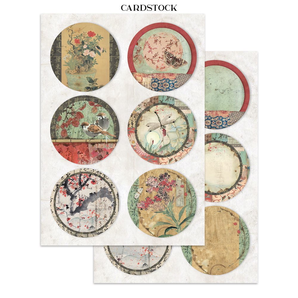 Stamperia Oriental Garden Junk Journal Stickers, Backgrounds, Cut-Outs (SBJK26)