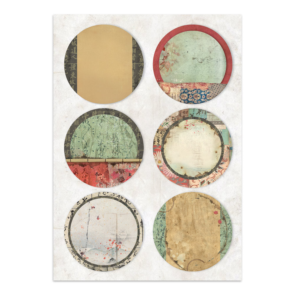 Stamperia Oriental Garden Junk Journal Stickers, Backgrounds, Cut-Outs (SBJK26)