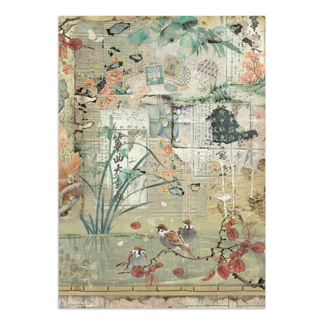 Stamperia Oriental Garden Junk Journal Stickers, Backgrounds, Cut-Outs (SBJK26)