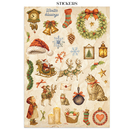 Stamperia Silent Night Junk Journal Stickers, Backgrounds and Cut-Outs - SBJK27