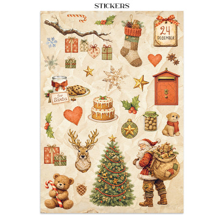 Stamperia Silent Night Junk Journal Stickers, Backgrounds and Cut-Outs - SBJK27