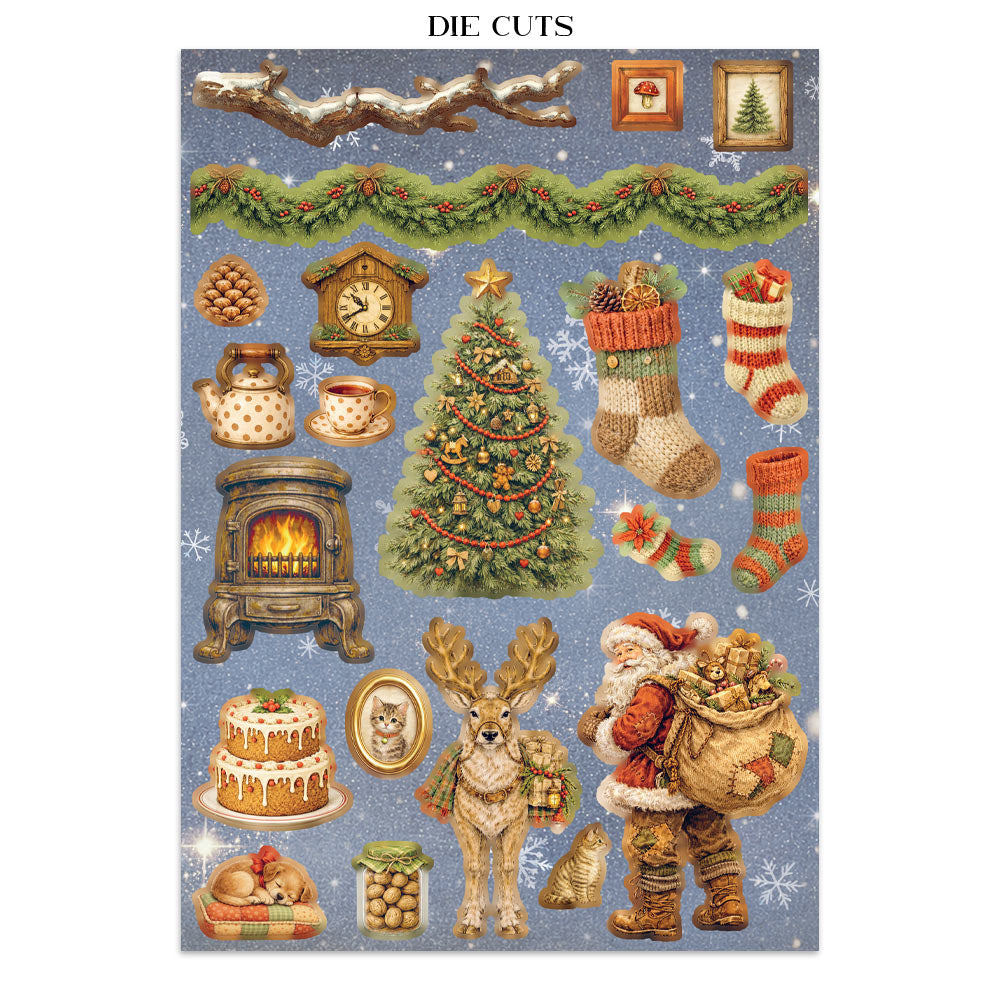 Stamperia Silent Night Junk Journal Stickers, Backgrounds and Cut-Outs - SBJK27