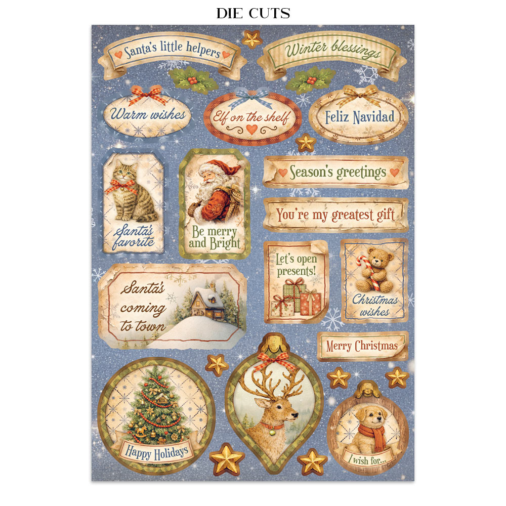 Stamperia Silent Night Junk Journal Stickers, Backgrounds and Cut-Outs - SBJK27