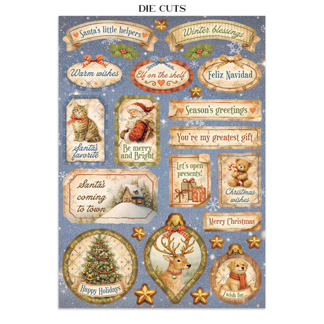 Stamperia Silent Night Junk Journal Stickers, Backgrounds and Cut-Outs - SBJK27