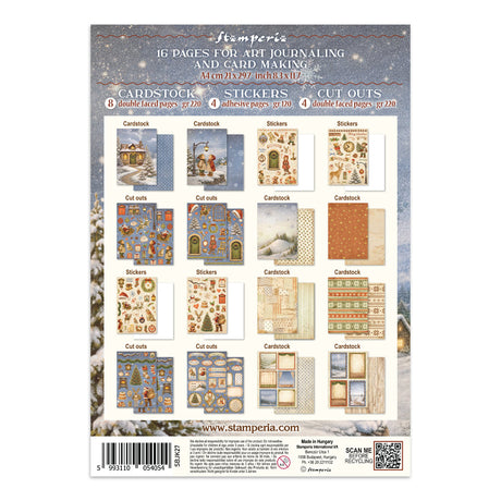 Stamperia Silent Night Junk Journal Stickers, Backgrounds and Cut-Outs - SBJK27