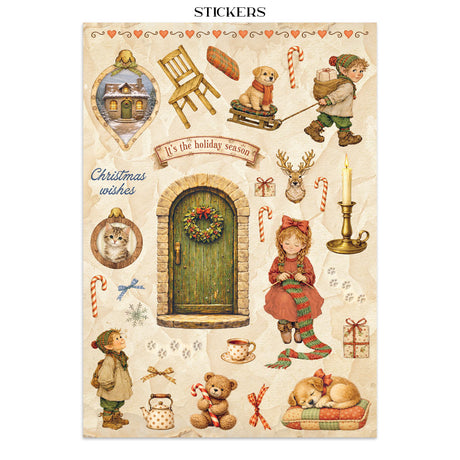 Stamperia Silent Night Junk Journal Stickers, Backgrounds and Cut-Outs - SBJK27
