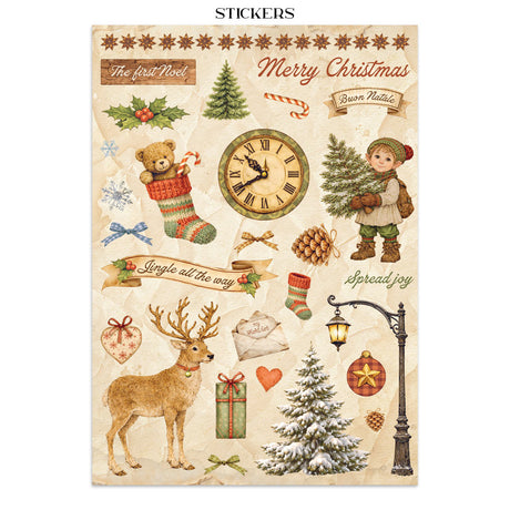 Stamperia Silent Night Junk Journal Stickers, Backgrounds and Cut-Outs - SBJK27