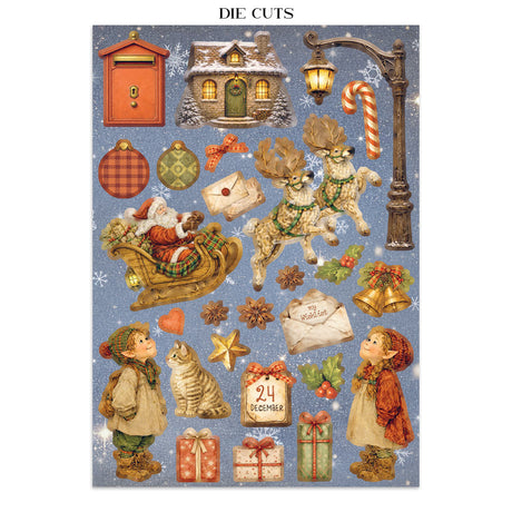 Stamperia Silent Night Junk Journal Stickers, Backgrounds and Cut-Outs - SBJK27