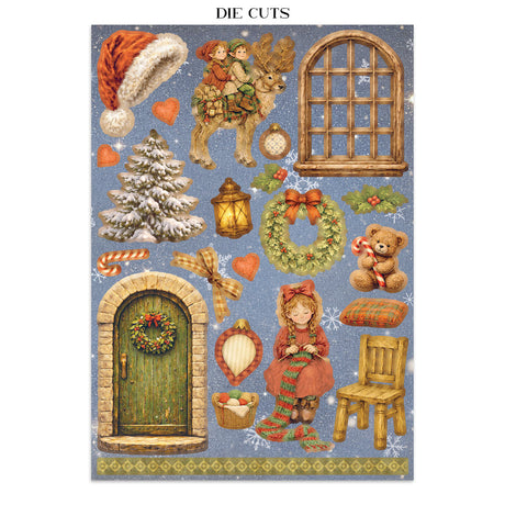 Stamperia Silent Night Junk Journal Stickers, Backgrounds and Cut-Outs - SBJK27