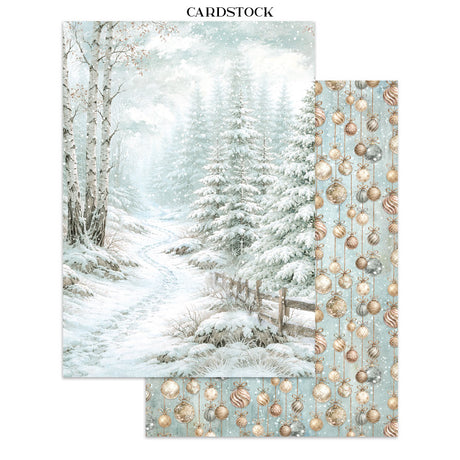 Stamperia White Christmas Junk Journal Stickers, Backgrounds and Cut-Outs by Cristina Radovan - SBJK28