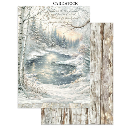 Stamperia White Christmas Junk Journal Stickers, Backgrounds and Cut-Outs by Cristina Radovan - SBJK28