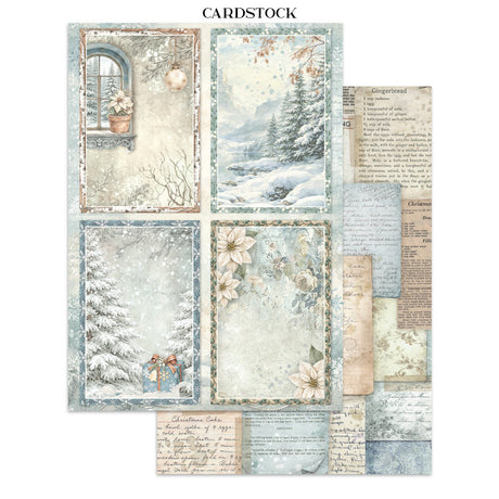 Stamperia White Christmas Junk Journal Stickers, Backgrounds and Cut-Outs by Cristina Radovan - SBJK28