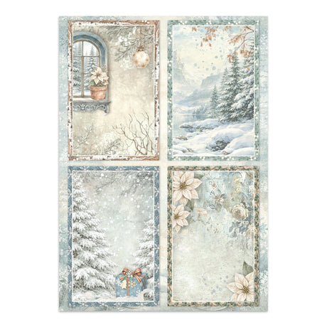 Stamperia White Christmas Junk Journal Stickers, Backgrounds and Cut-Outs by Cristina Radovan - SBJK28