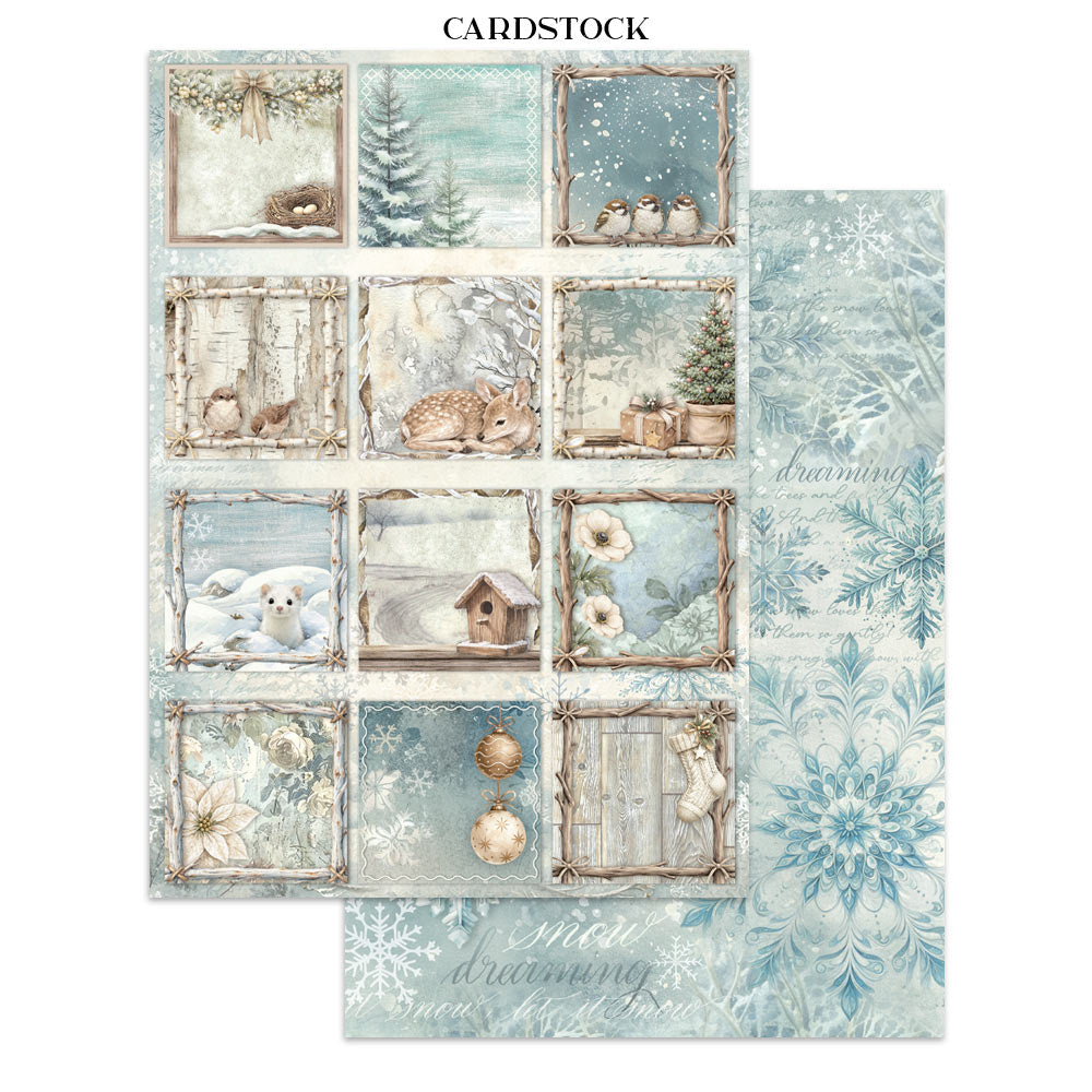 Stamperia White Christmas Junk Journal Stickers, Backgrounds and Cut-Outs by Cristina Radovan - SBJK28