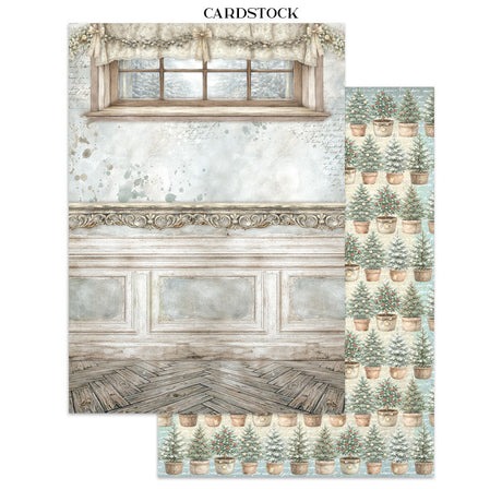 Stamperia White Christmas Junk Journal Stickers, Backgrounds and Cut-Outs by Cristina Radovan - SBJK28