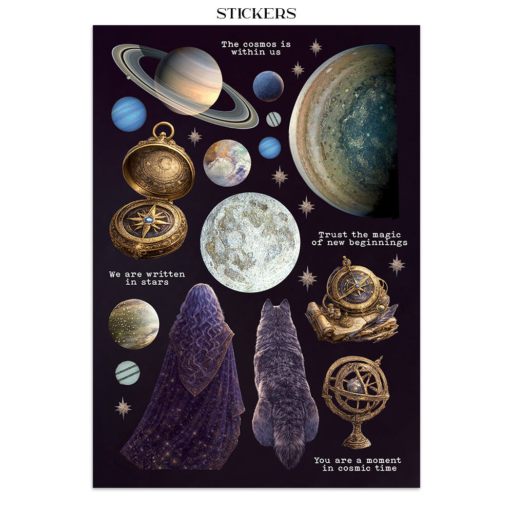Stamperia Cosmos Junk Journal Stickers, Backgrounds, Cut-Outs by Cristina Radovan - SBJK29