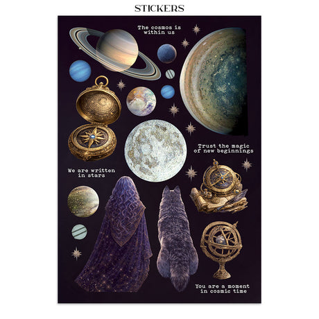 Stamperia Cosmos Junk Journal Stickers, Backgrounds, Cut-Outs by Cristina Radovan - SBJK29