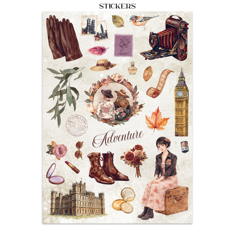 Stamperia Our Way Junk Journal Stickers, Backgrounds, Cut-Outs - SBJK30