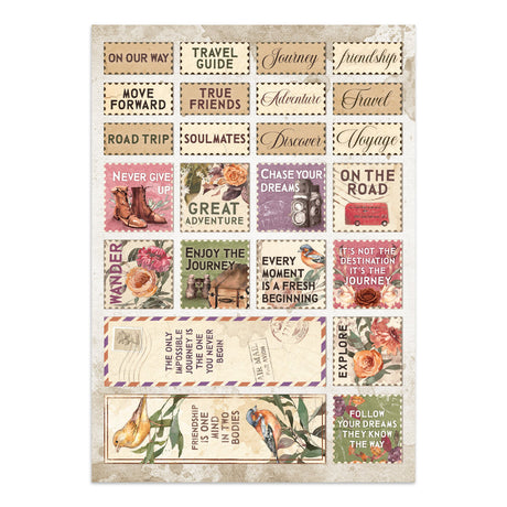Stamperia Our Way Junk Journal Stickers, Backgrounds, Cut-Outs - SBJK30