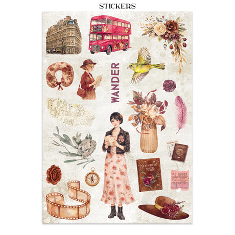 Stamperia Our Way Junk Journal Stickers, Backgrounds, Cut-Outs - SBJK30