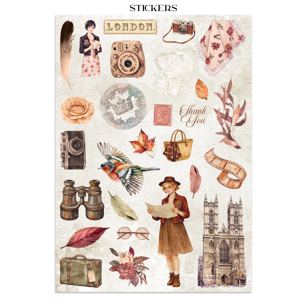 Stamperia Our Way Junk Journal Stickers, Backgrounds, Cut-Outs - SBJK30