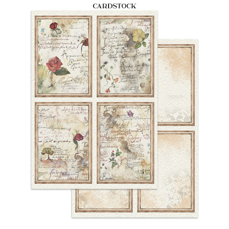 Stamperia Flowers and Poems Junk Journal Stickers, Backgrounds, Cut-Outs - SBJK31
